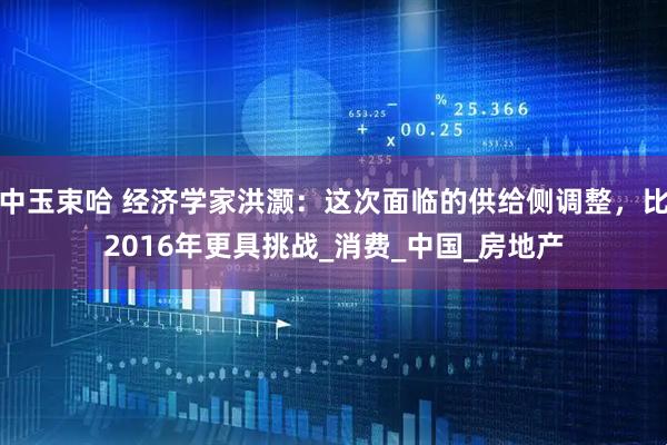 中玉束哈 经济学家洪灏：这次面临的供给侧调整，比2016年更具挑战_消费_中国_房地产